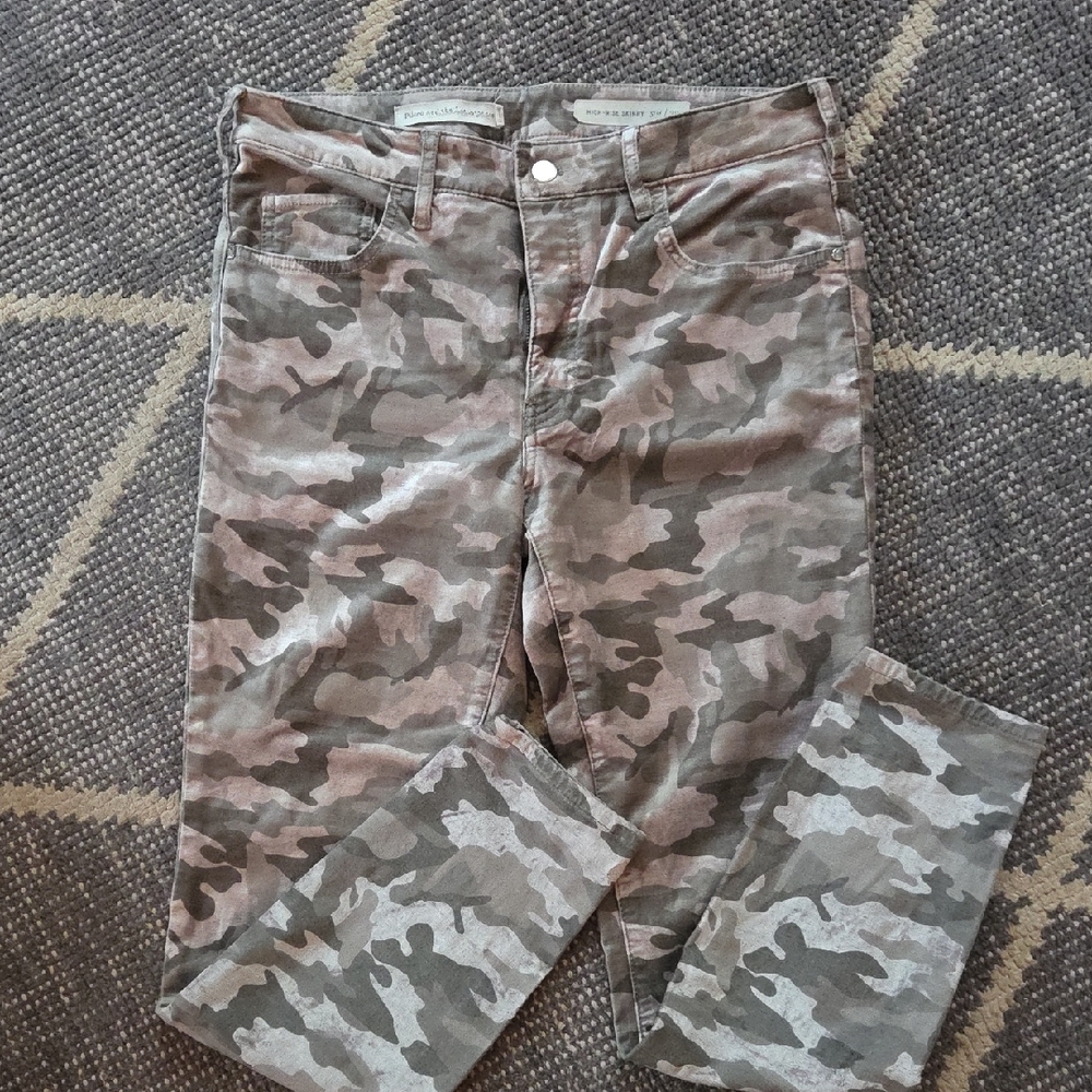 Pilcro High Rise Camouflage Jeans - Silver and Gray